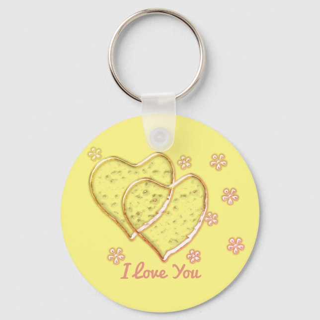 two  hearts,romantic wedding.Personalized  Keychain (Front)