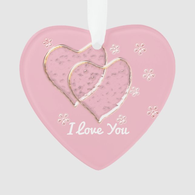 two  hearts,romantic wedding.Personalized Ornament (Front)