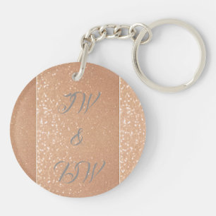 Two Hearts Rose Gold Personalized Keychain