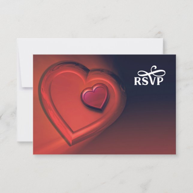 Two Hearts RSVP (Version 3) Card (Front)