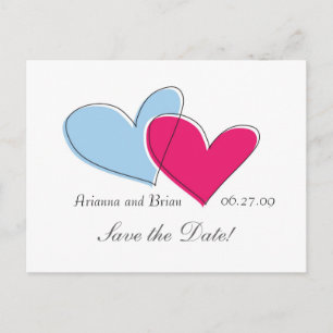 Two Hearts Save the Date Announcement Postcard