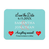 Two Hearts Seafoam Blue Wedding