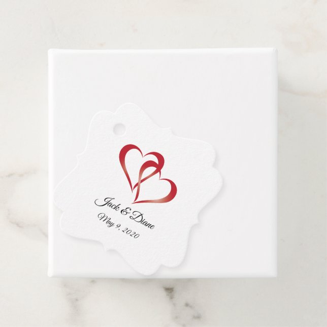 Two Hearts Single Sided Favour Tags (In Situ)