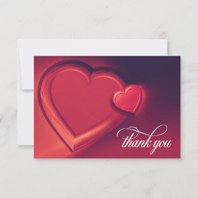 Two Hearts Thank You Card (Version 1) (Front)