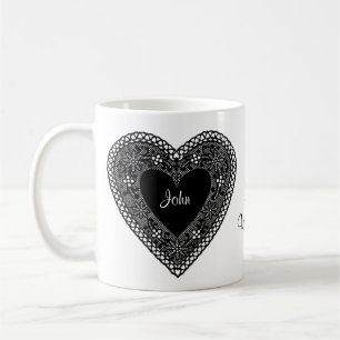 Two Hearts-Two Names Be My Valentine Coffee Mug