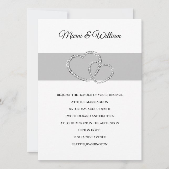 Two Hearts Wedding Invitation (Front)