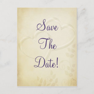 Two Hearts Wedding Save The Date Announcement Postcard