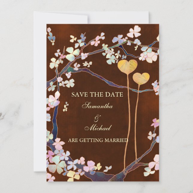 Two Hearts Wedding Save the Date Invitations (Front)