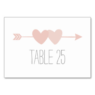Two Hearts Wedding Table Number