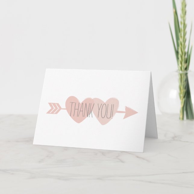 Two Hearts Wedding Thank You Card (Front)