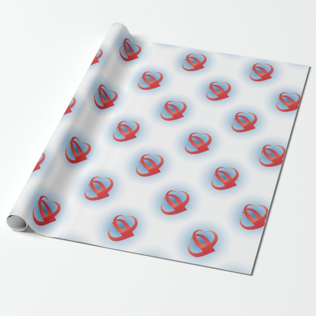 Two hearts wrapping paper (Unrolled)