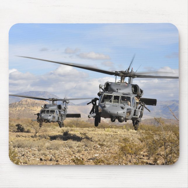Two HH-60 Pavehawk helicopters preparing to lan Mouse Pad (Front)