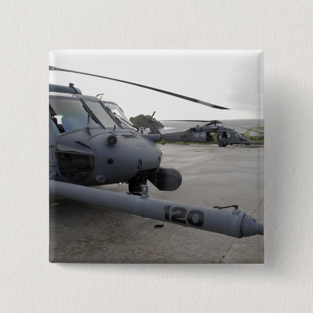 Two HH-60G Pave Hawks 2 Inch Square Button (Front)