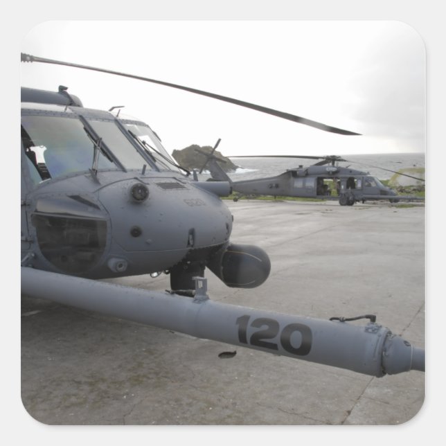 Two HH-60G Pave Hawks Square Sticker (Front)