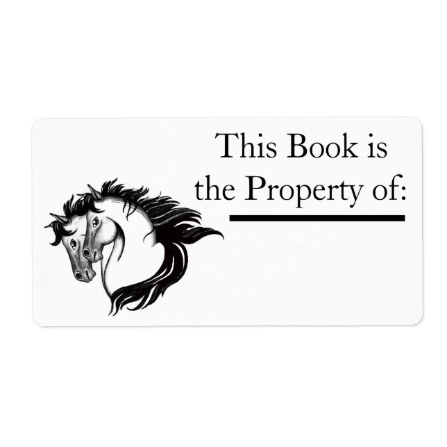Two Horse heads Book Label (Front)