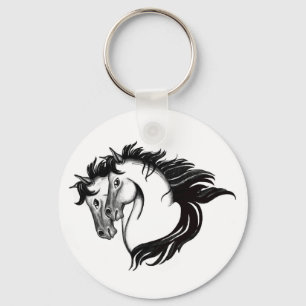 Two Horse Heads Keychain