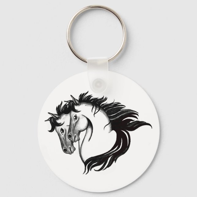 Two Horse Heads Keychain (Front)