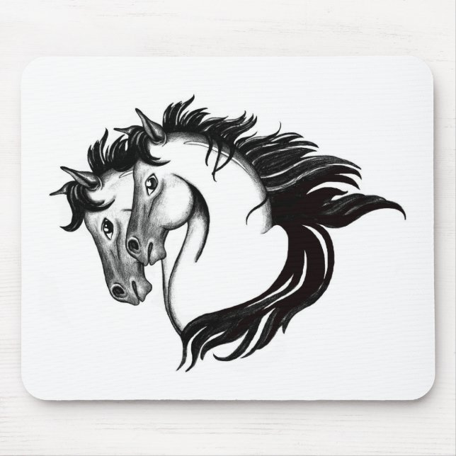 Two Horse Heads Mouse Pad (Front)