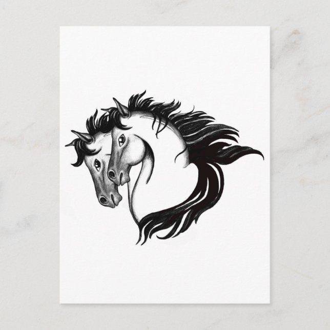 Two Horse Heads Postcard (Front)