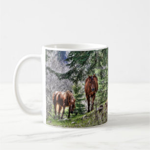 Two Horses and Forest Photo Drinking Mug