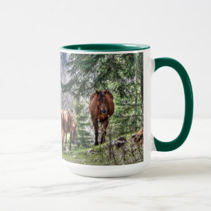 Two Horses and Forest Photo Drinking Mug