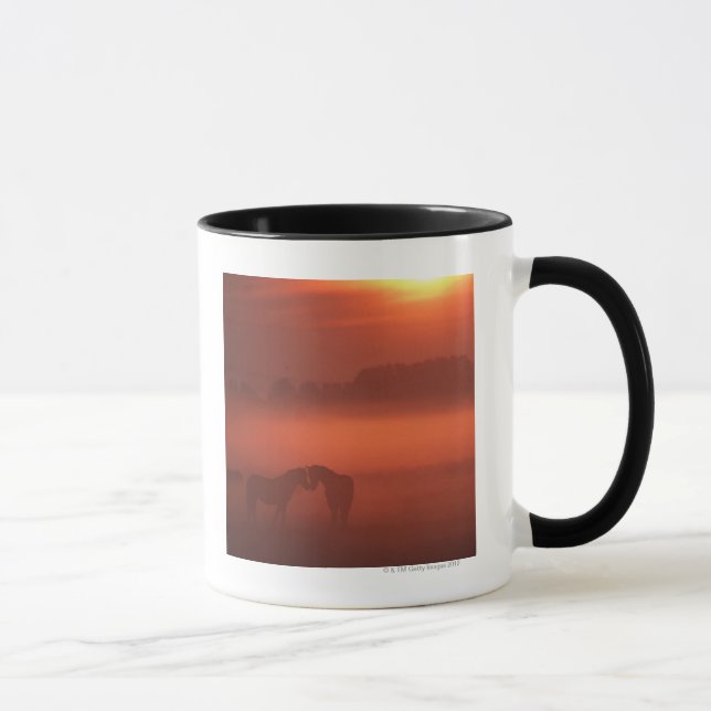 Two horses at sunset mug (Right)