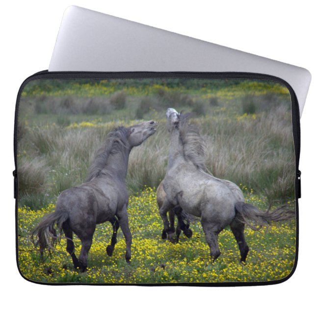 Two Horses Buck and Play Laptop Sleeve (Front)