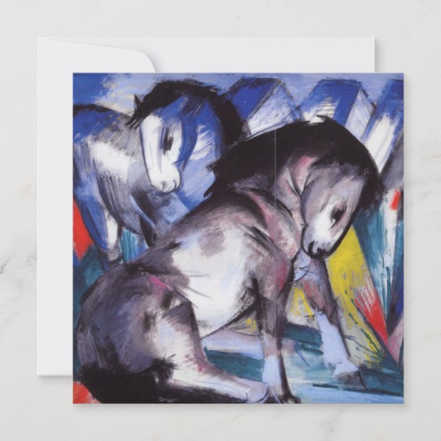 Two Horses (by Franz Marc) Card (Front)