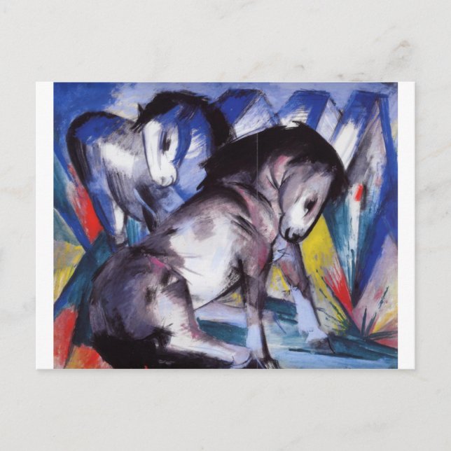 Two Horses by Franz Marc Postcard (Front)