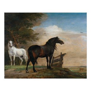 Two Horses in pasture Poster