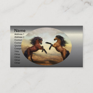 Two Horses Rearing Business Card