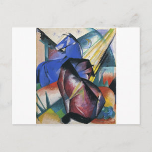 Two Horses, Red and Blue by Franz Marc Postcard