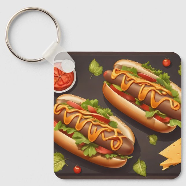 Two hotdog keychain (Front)