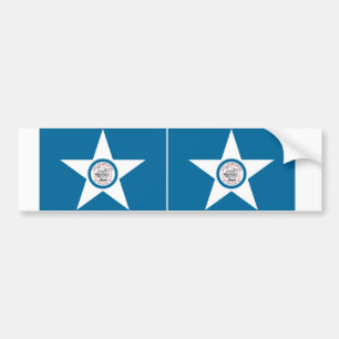 TWO Houston Flag Bumper Sticker