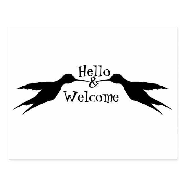 Two Hummingbirds in Flight 1a Rubber Stamp (Imprint)