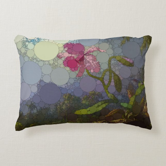Two Hummingbirds with an Orchid After Heade Accent Pillow (Front)