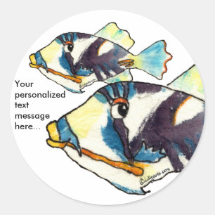 Two Humu Humus Fish Personalized Stickers
