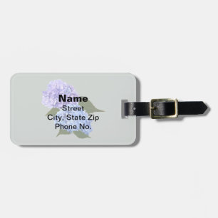 Two Hydrangea Lavender and Blue Luggage Tag