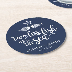 Two if By Sea   Personalized Wedding Round Paper Coaster