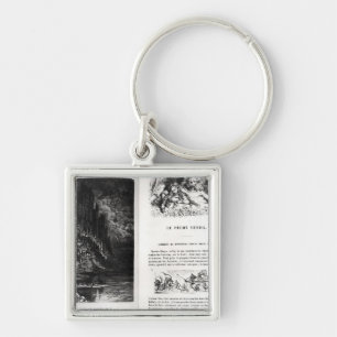 Two illustrated pages of 'Les Contes Keychain