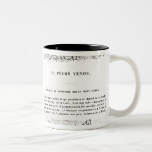 Two illustrated pages of 'Les Contes Two-Tone Coffee Mug