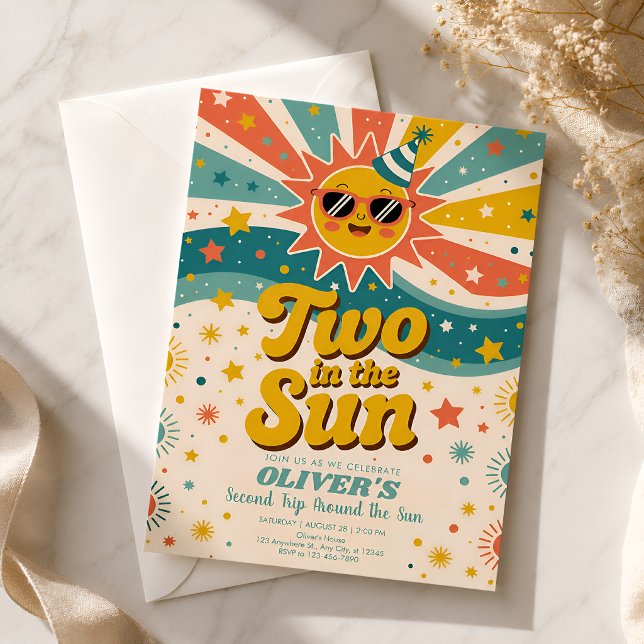 Two In The Sun Sunshine 2nd Birthday Invitation (Creator Uploaded)