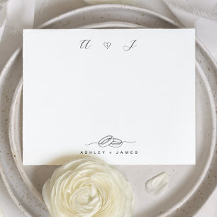 Two Initial Elegant Couple Monogram Stationery Card