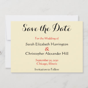 Two Interlocking Hearts Save the Date Wedding