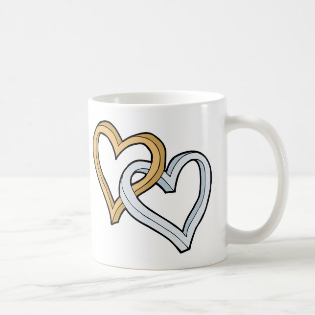 TWO INTERTWINED HEARTS COFFEE MUG (Right)