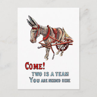 Two is a Team Postcard