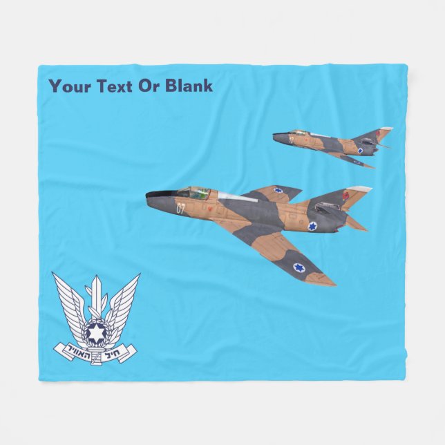 Two Israeli Super Mystères Fleece Blanket (Front (Horizontal))