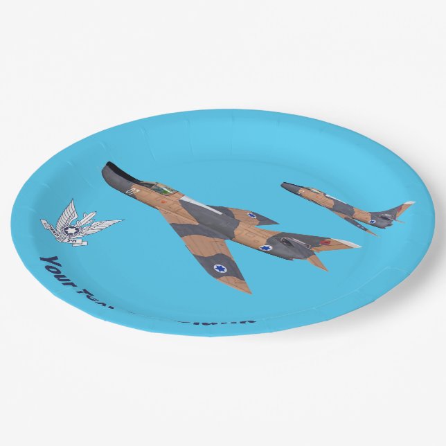 Two Israeli Super Mystères Paper Plate (Angled)