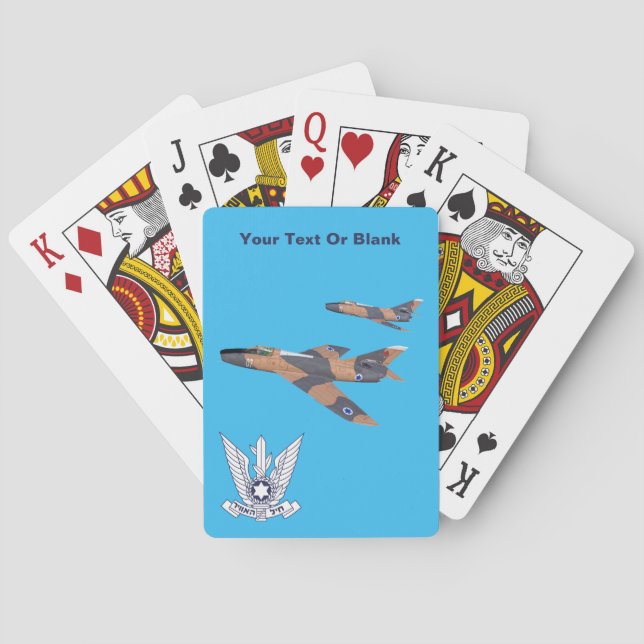 Two Israeli Super Mystères Playing Cards (Back)