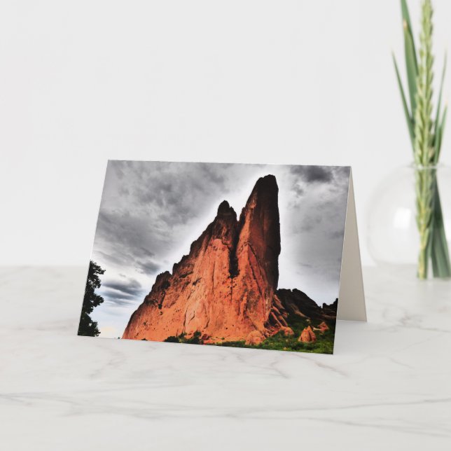 Two Jagged Peaks Garden of the Gods Blank Greeting Card (Front)